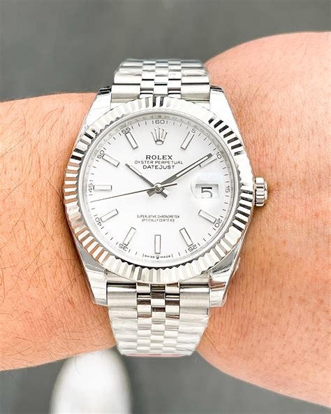 rolex datejust roman numerals white face|rolex datejust 41mm.